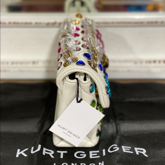 KURT GEIGER London Leather Mini Kensington Embellished Crossbody Bag - Picture 3 of 8